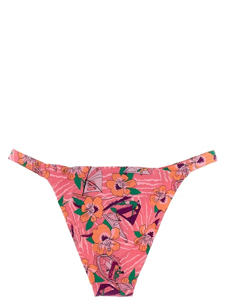 Floral Print Bikini Bottoms Beachwear Pink