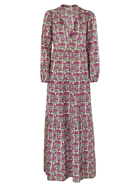 Mc2 Saint Barth Nadja Long Dress With Flower Pattern