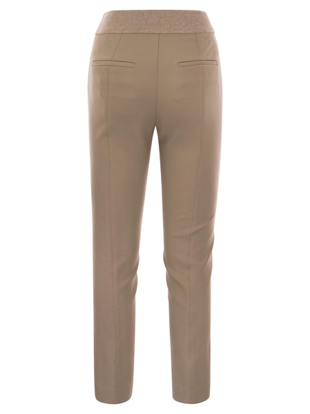 Peserico Skinny Fit Trousers In Viscose And Cotton