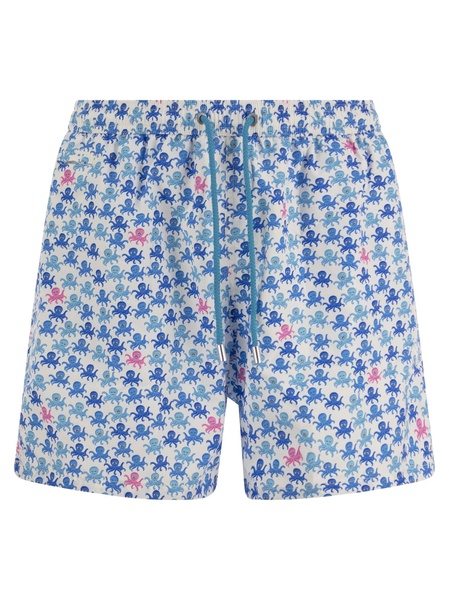 Mc2 Saint Barth Lightweight Fabric Swim Boxer Shorts With Print