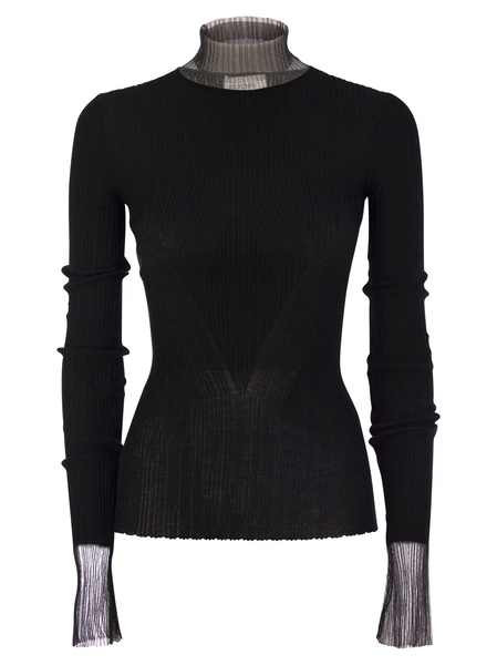 Sportmax Derris Turtle Neck Sweater With Directional Ribbing