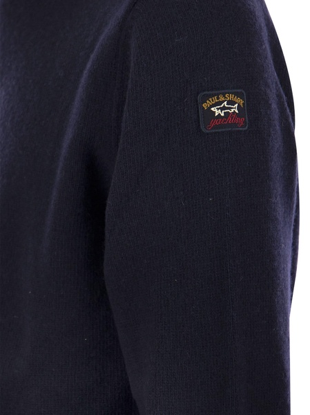 Paul & Shark Wool Crew Neck With Arm Patch