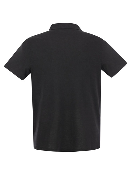 Majestic Short Sleeved Polo Shirt In Lyocell And Cotton