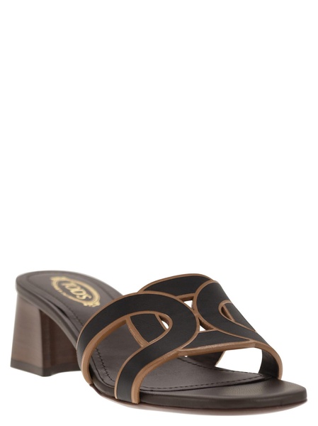 Tod's Leather Heeled Sandal