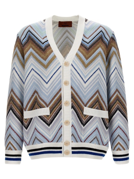 Missoni Zig-Zag Woven V-Neck Cardigan