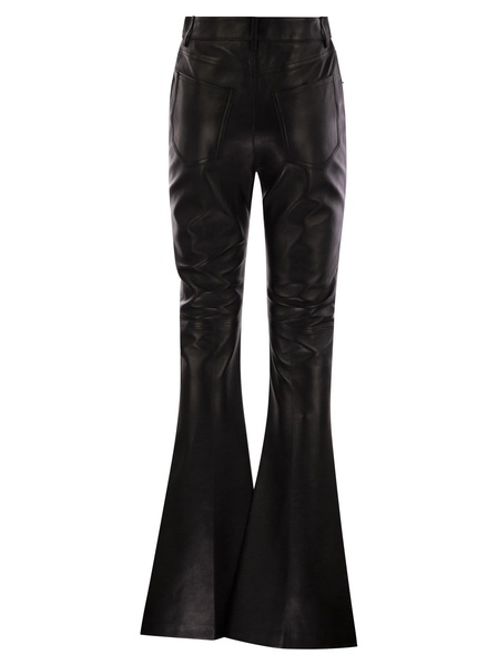 Sportmax Canoa Nappa Leather 5 Pocket Flare Trousers