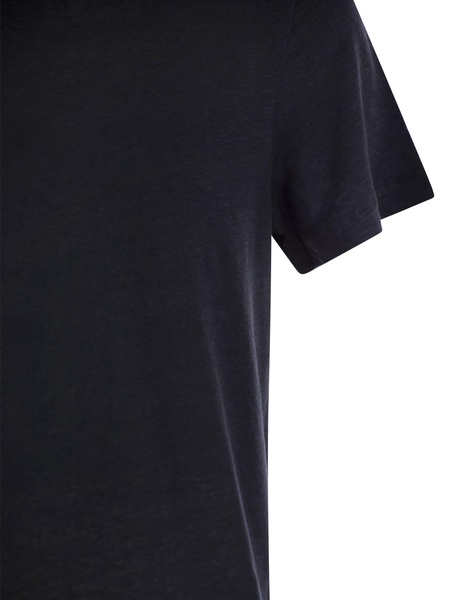 Majestic Linen Crew Neck T Shirt