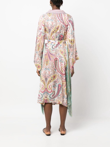 Anjuna Embroidered Silk Long Kimono