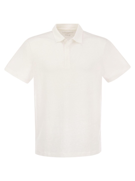 Majestic Linen Polo Shirt With Buttons