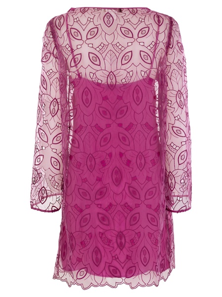 Max Mara Studio Braccio Embroidered Organza Mini Dress