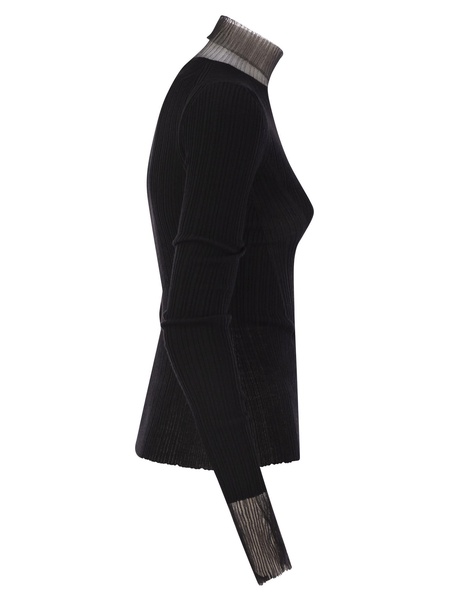 Sportmax Derris Turtle Neck Sweater With Directional Ribbing