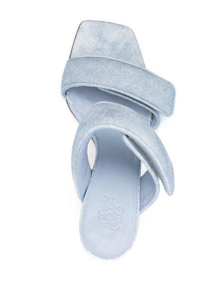 Gia Borghini Two Strap Sandals In Denim