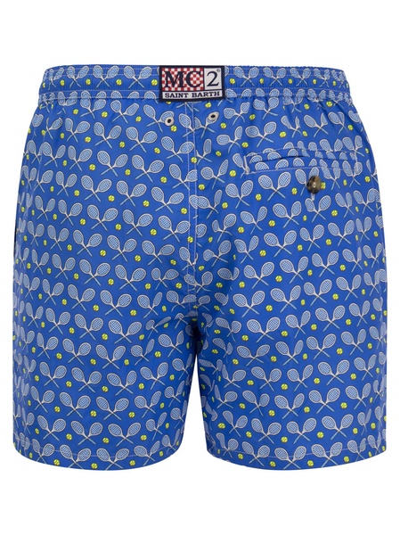 Mc2 Saint Barth Lightweight Fabric Swim Boxer Shorts With Print