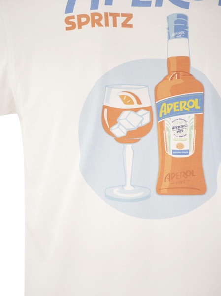 Mc2 Saint Barth T Shirt With Print On Chest And Back Aperol Special Edition