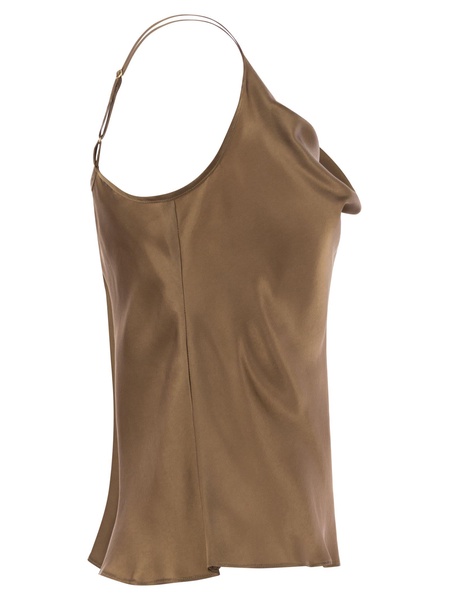 Max Mara Studio Marusca V-Neck Satin Top