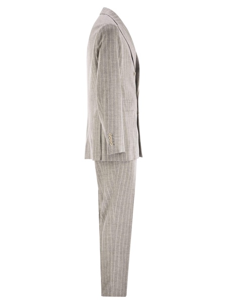 Brunello Cucinelli Pinstripe Suit Of Alpaca And Comfort Wool