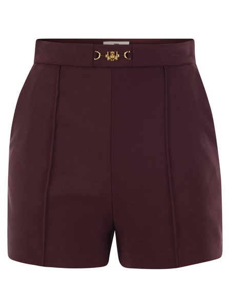 Elisabetta Franchi Stretch Crêpe Shorts with Horse Horse