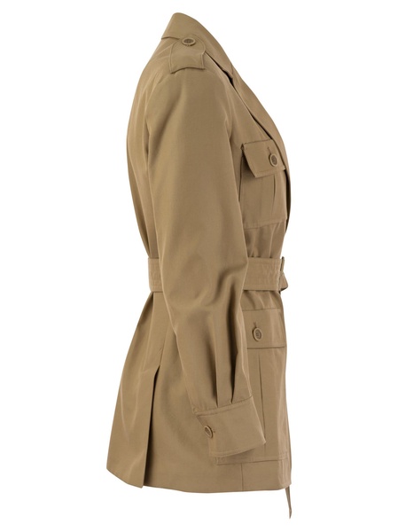 Max Mara Pacos Drip Proof Canvas Safari Jacket