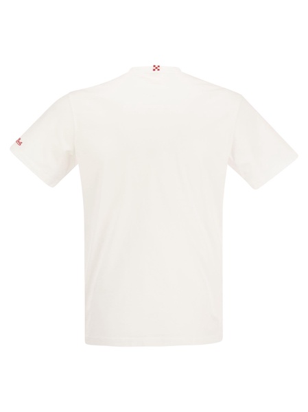 Mc2 Saint Barth Cotton T Shirt With Mok Print