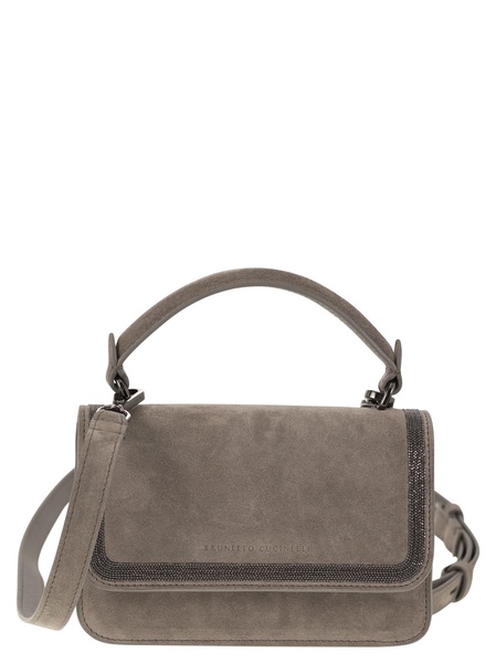 Brunello Cucinelli Suede Bag With Precious Contour