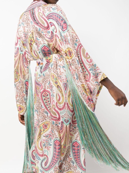 Anjuna Embroidered Silk Long Kimono