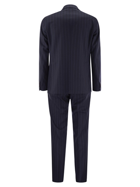 Tagliatore Pinstripe Suit In Wool And Silk