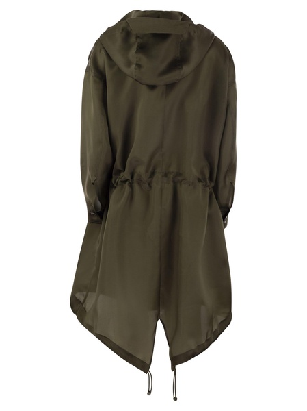 Max Mara Tambuto Silk Organza Oversize Parka