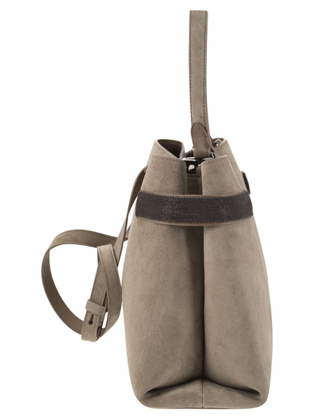 Brunello Cucinelli Suede Bag With Precious Bands