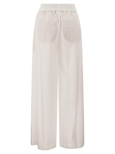 Brunello Cucinelli Elasticated Waistband Wide-Leg Trousers