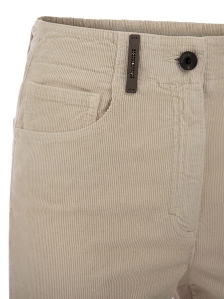 Peserico Milleraies Striped Velvet 5 Pocket Trousers