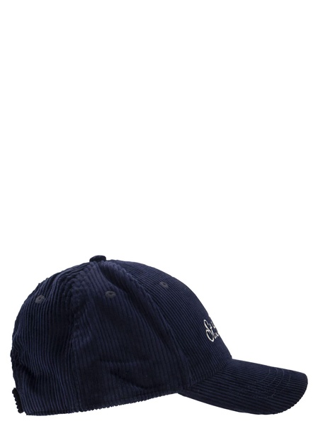 Mc2 Saint Barth Corduroy Baseball Cap With Embroidery