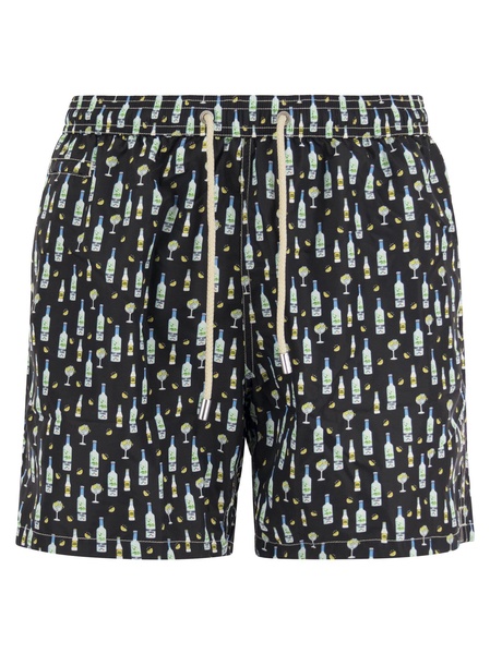 Mc2 Saint Barth Lightweight Fabric Swim Boxer Shorts With Print