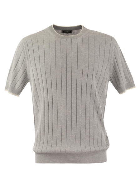 Peserico T Shirt In Pure Cotton Crépe Yarn