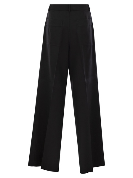 Sportmax Zirlo Wide Leg Trousers In Cotton And Viscose