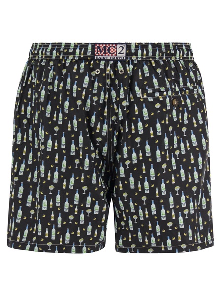 Mc2 Saint Barth Lightweight Fabric Swim Boxer Shorts With Print