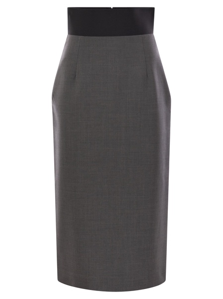 Sportmax Anny1234 Stretch Wool Pencil Skirt