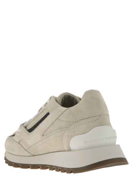 BRUNELLO CUCINELLI Elegant High-Top Sneakers with Precious Embellishment