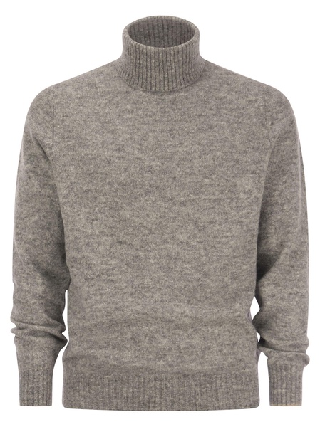 Brunello Cucinelli Turtleneck Sweater In Alpaca, Cotton And Wool