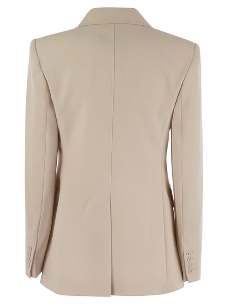 Max Mara Studio Magma Single Breasted Blazer In Wool Satin Crepe