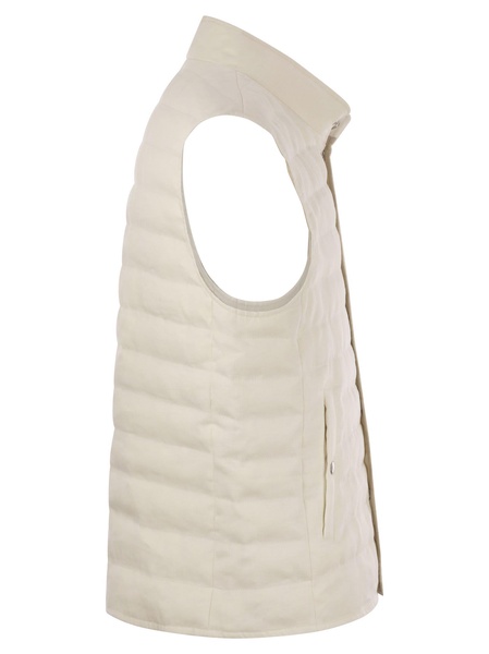 Brunello Cucinelli Linen Sleeveless Down Jacket