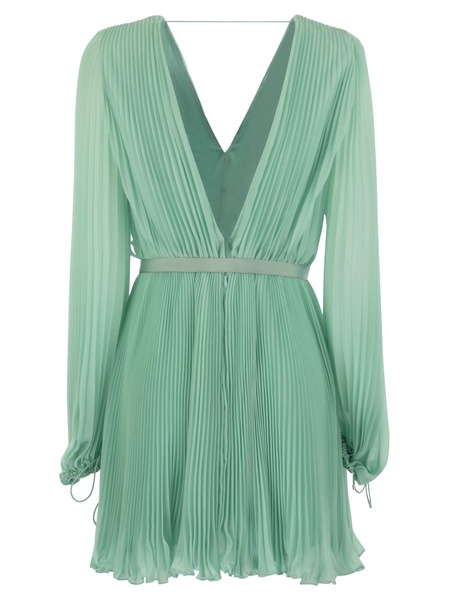 Max Mara Visit Pleated Chiffon Minidress