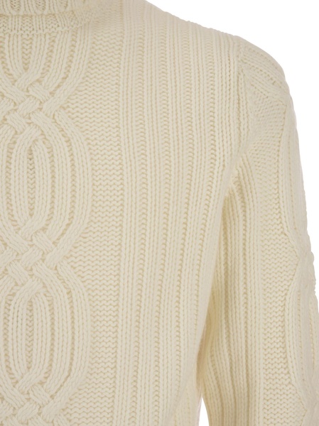 Brunello Cucinelli Braided Cashmere Turtleneck Sweater