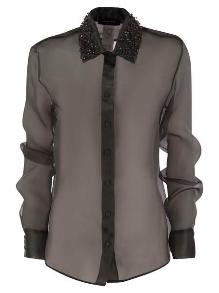 Fabiana Filippi Silk Organza Shirt With Embroidery