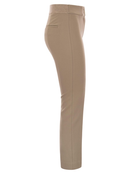 Peserico Skinny Fit Trousers In Viscose And Cotton