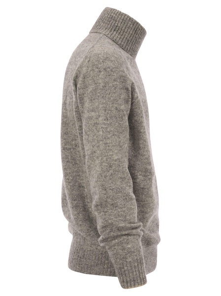 Brunello Cucinelli Turtleneck Sweater In Alpaca, Cotton And Wool