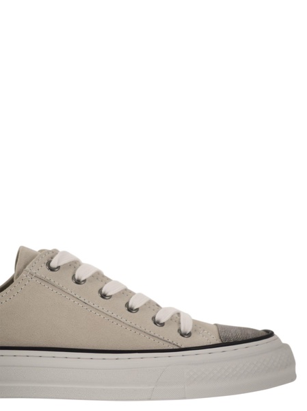 Brunello Cucinelli Suede Trainers With Precious Toe