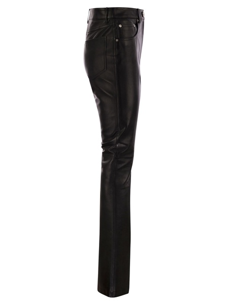 Sportmax Canoa Nappa Leather 5 Pocket Flare Trousers