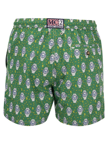 Mc2 Saint Barth Lightweight Fabric Swim Boxer Shorts With Print