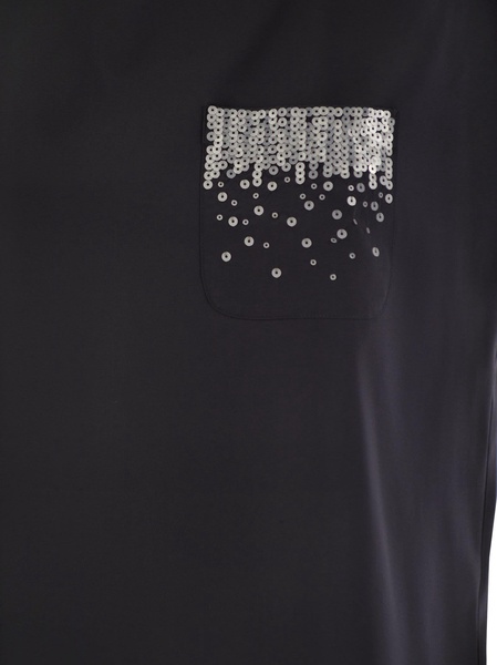 Peserico Crepe De Chine Top With Sequin Pocket