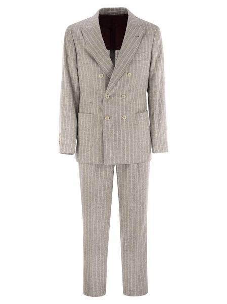 Brunello Cucinelli Pinstripe Suit Of Alpaca And Comfort Wool